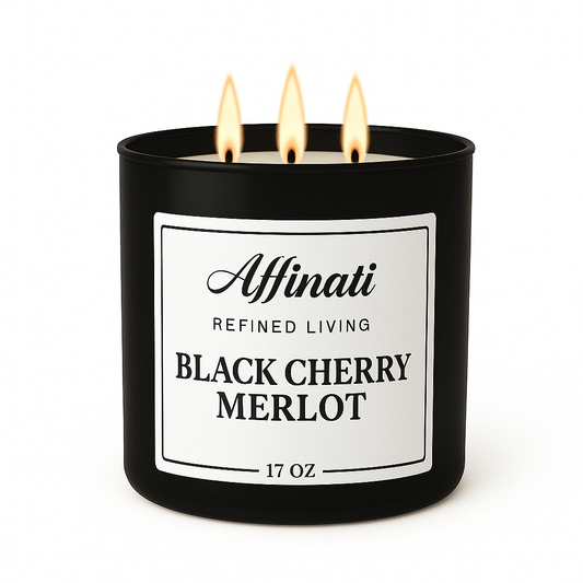 3-Wick Black Cherry Merlot Candle - Affinati