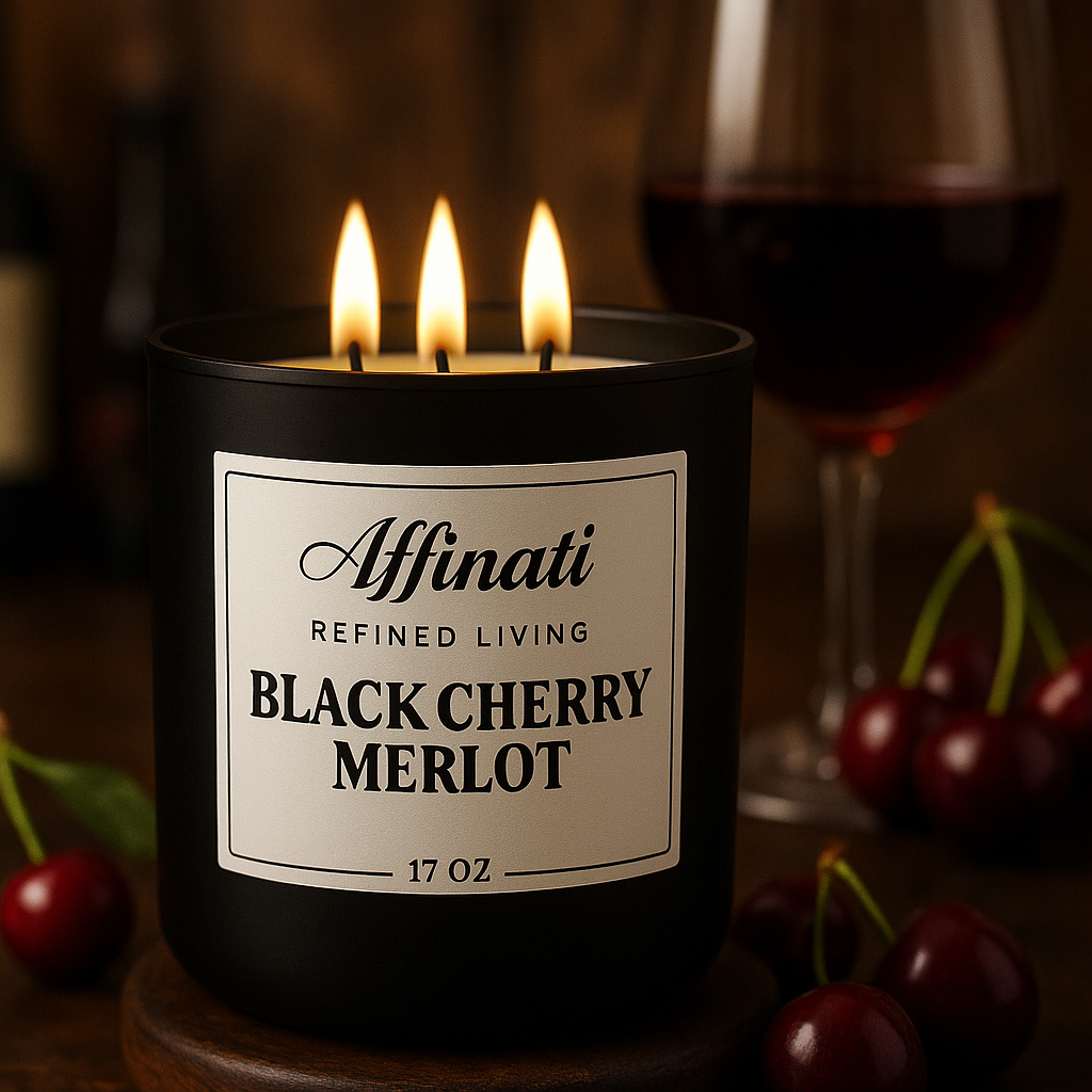 3-Wick Black Cherry Merlot Candle - Affinati