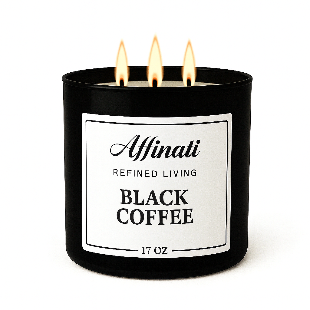 3-Wick Black Coffee Candle - Affinati