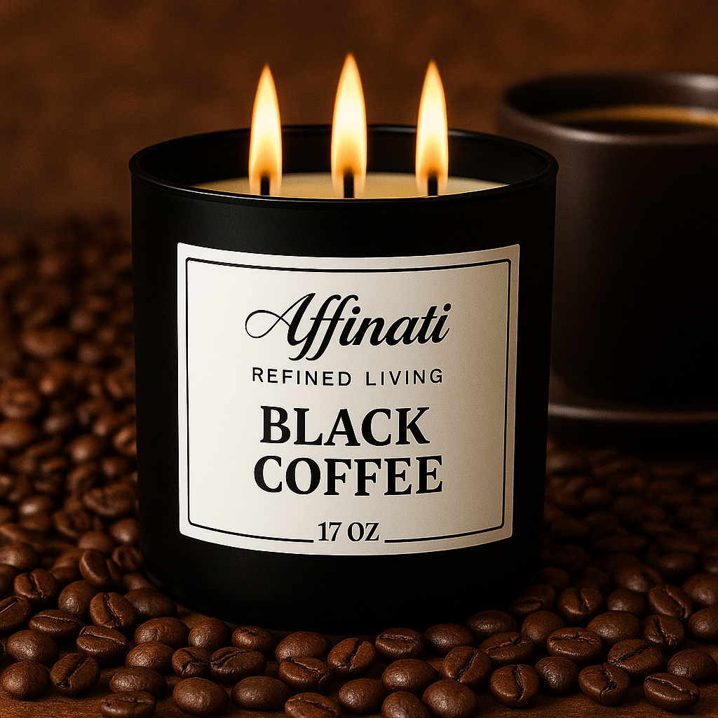 3-Wick Black Coffee Candle - Affinati