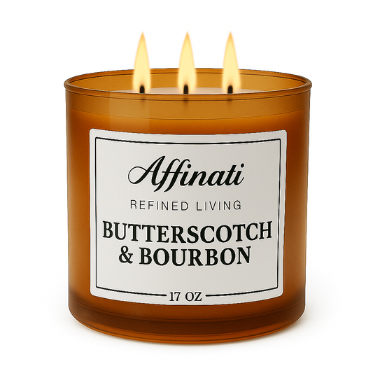 3-Wick Butterscotch & Bourbon Candle - Affinati