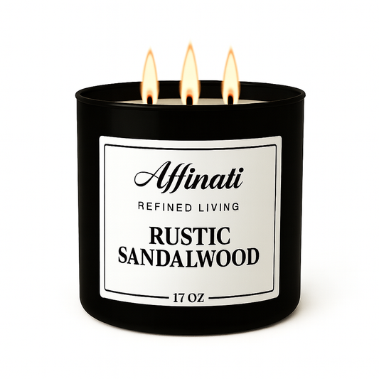 3-Wick Rustic Sandalwood Candle - Affinati