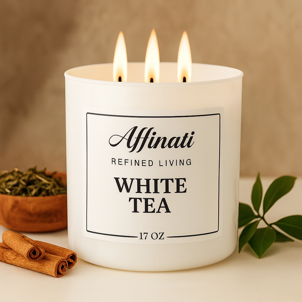 3-Wick White Tea Candle - Affinati