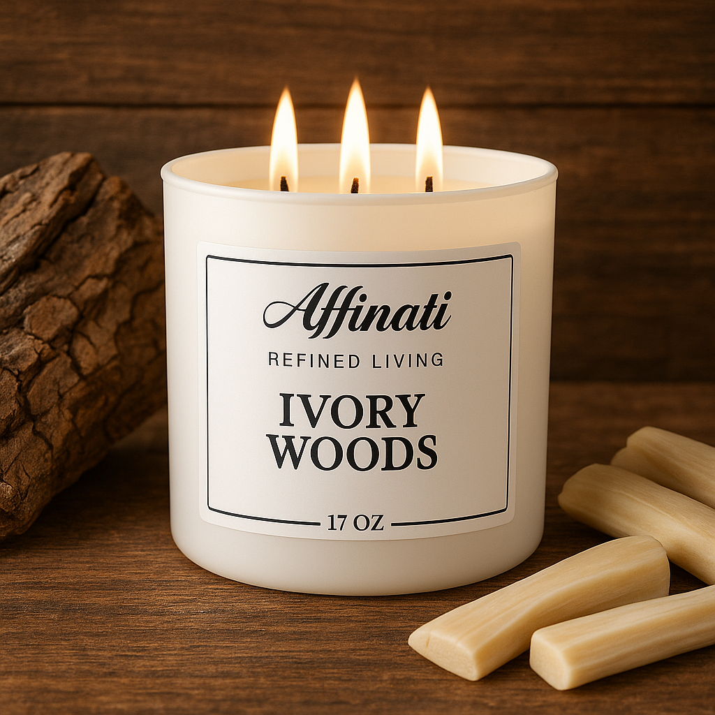 3-Wick Ivory Woods Candle - Affinati