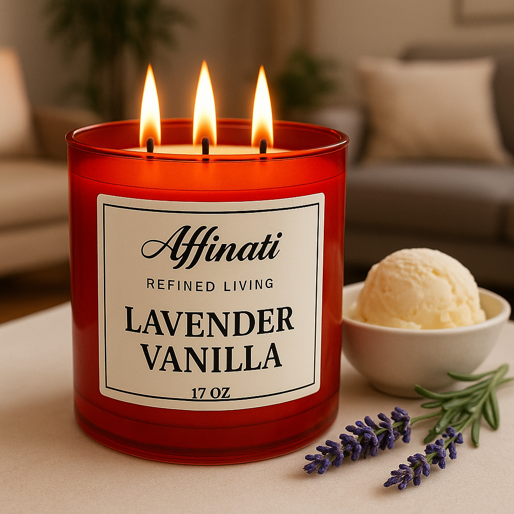 3-knotová levandulovo-vanilková svíčka