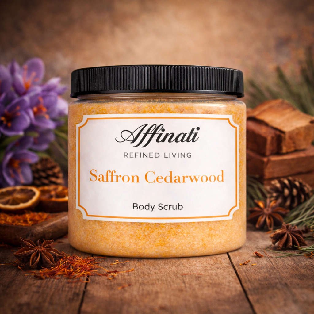 Tělový peeling Šafrán Cedrové dřevo 20 oz | Šlehaný solný peeling