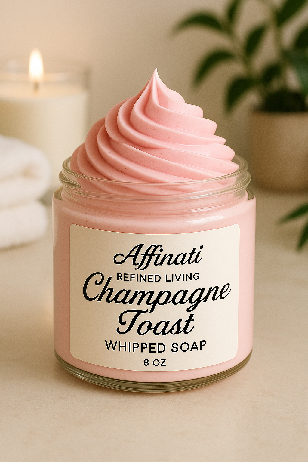 Champagne Toast Whipped Soap – Bubbly Sweet Scented Cleanser for Silky Skin - Affinati