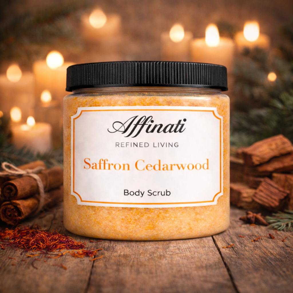 Tělový peeling Šafrán Cedrové dřevo 20 oz | Šlehaný solný peeling