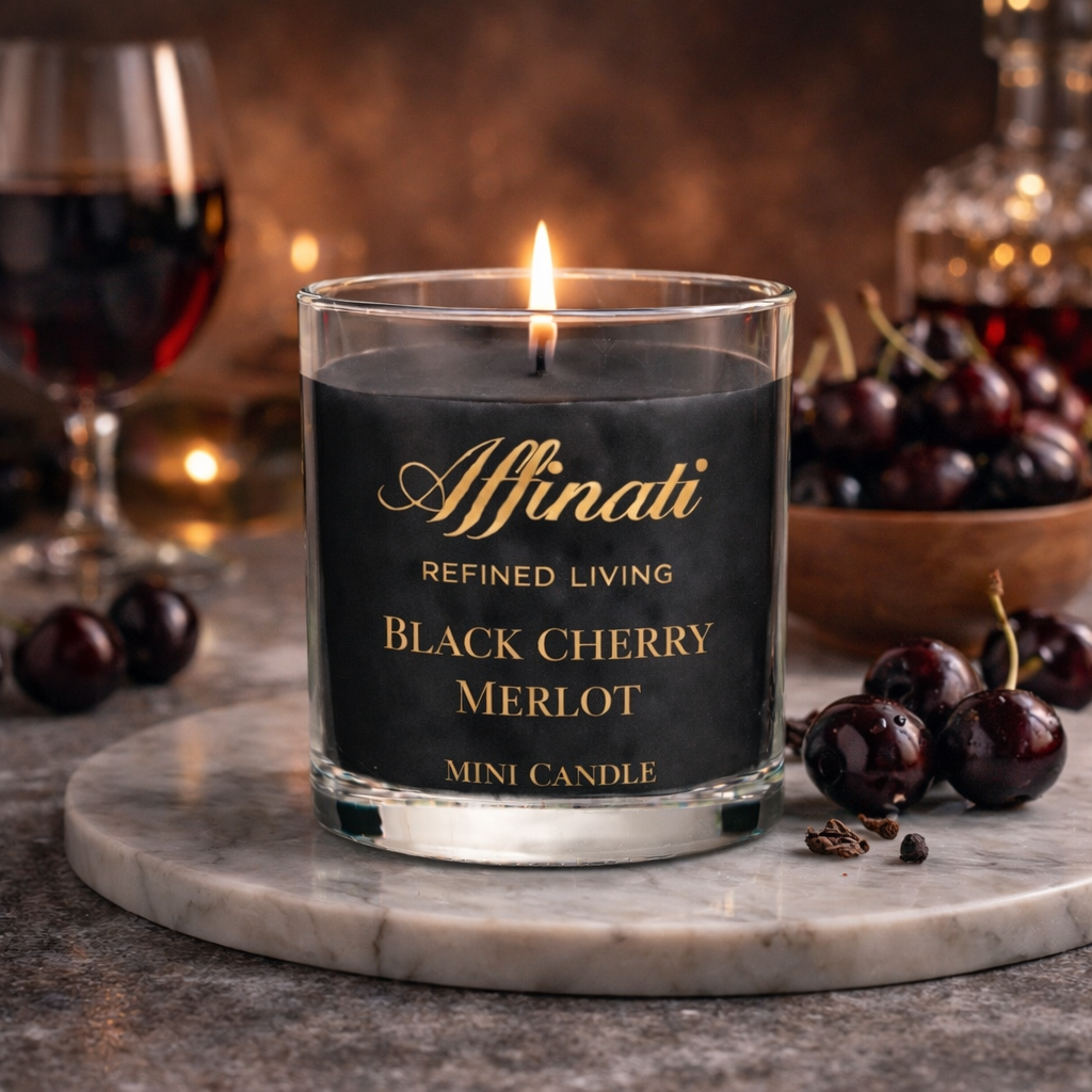 검은 체리 메를로 작은 양초