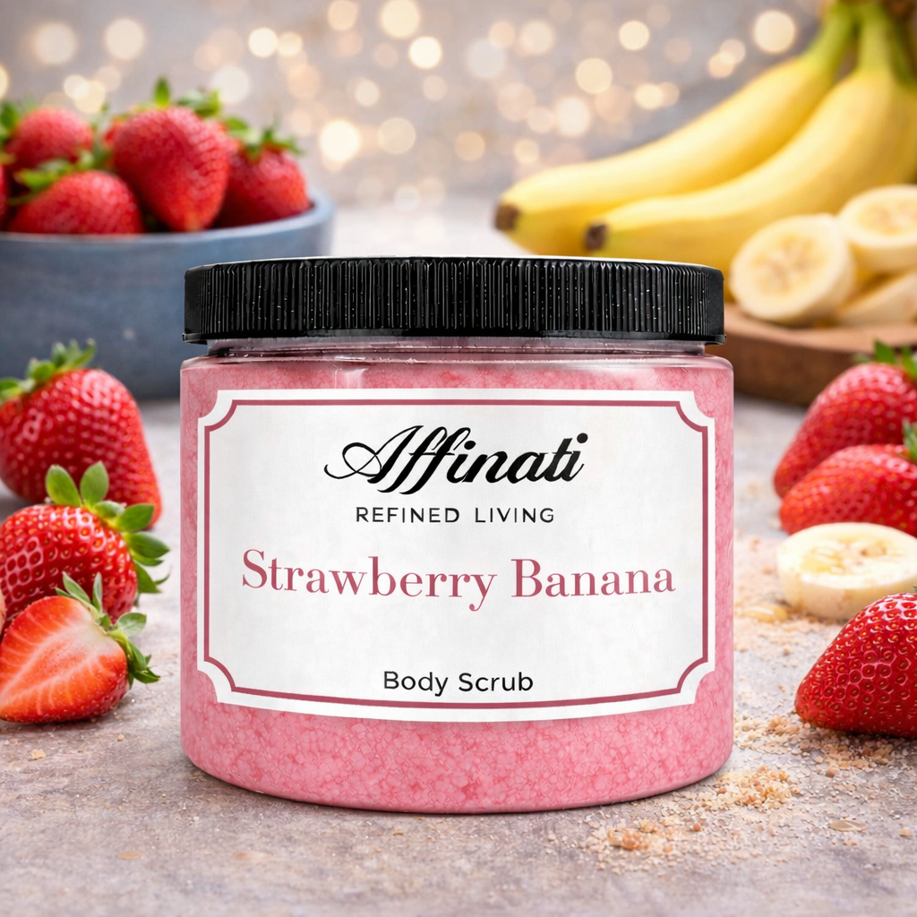 草莓香蕉身体磨砂膏 20 盎司 | 打发盐磨砂膏