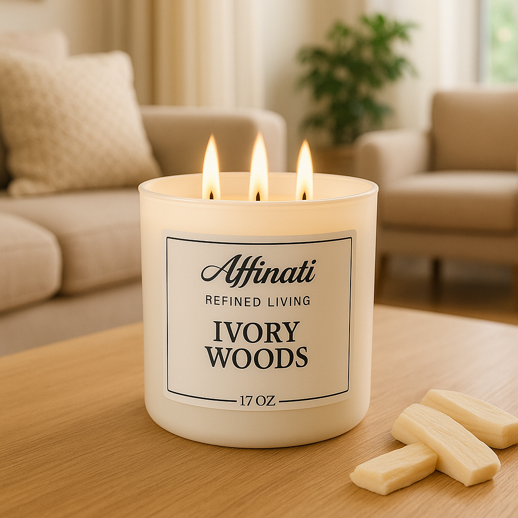 3-Wick Ivory Woods Candle - Affinati