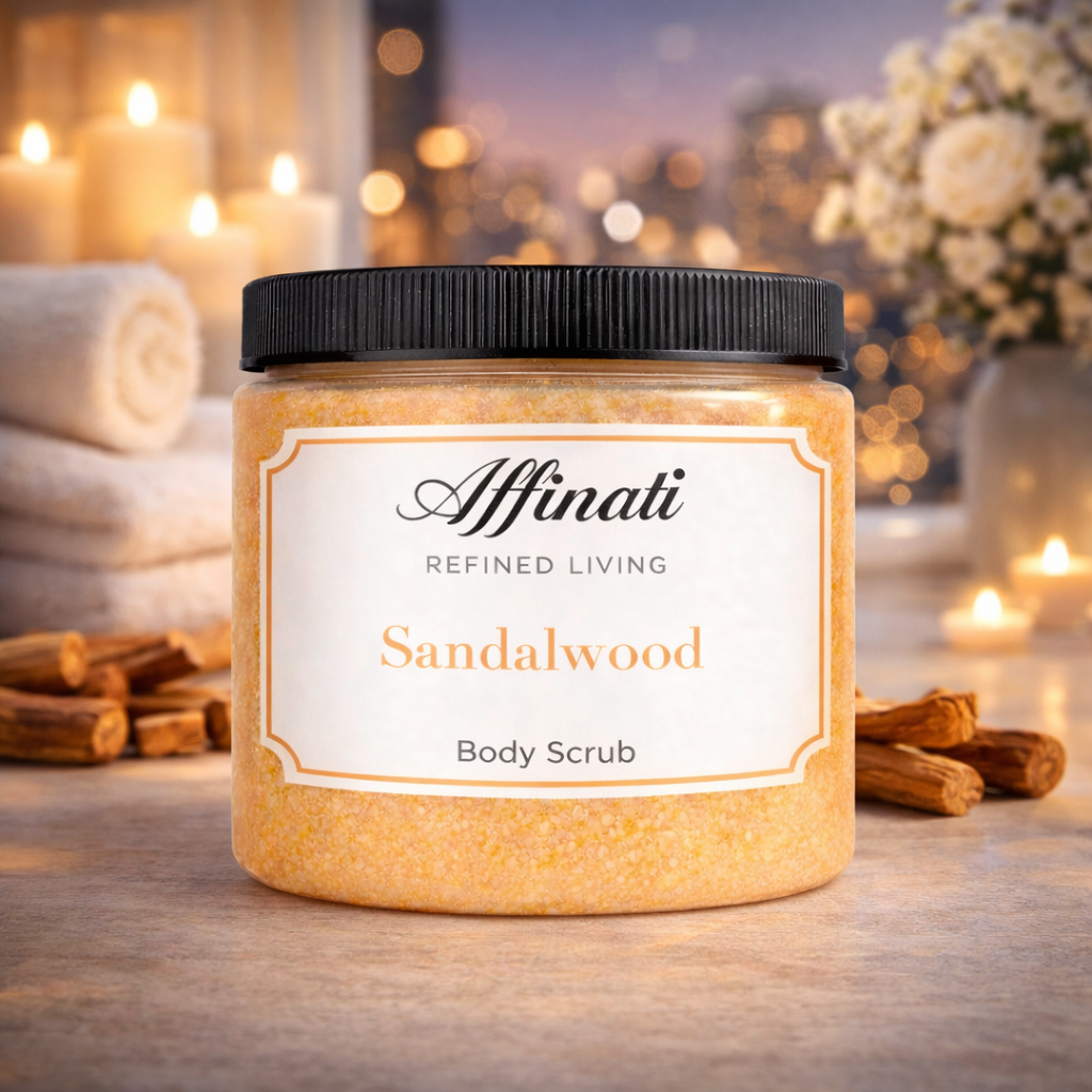 Tělový peeling ze santalového dřeva 20 oz | Šlehaný solný peeling