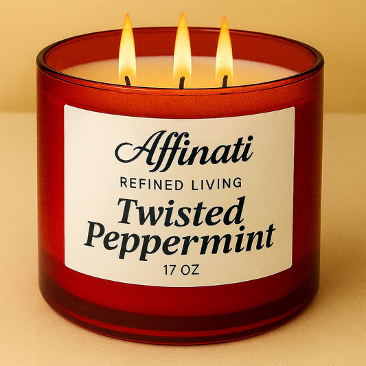 3-Wick Twisted Peppermint Candle