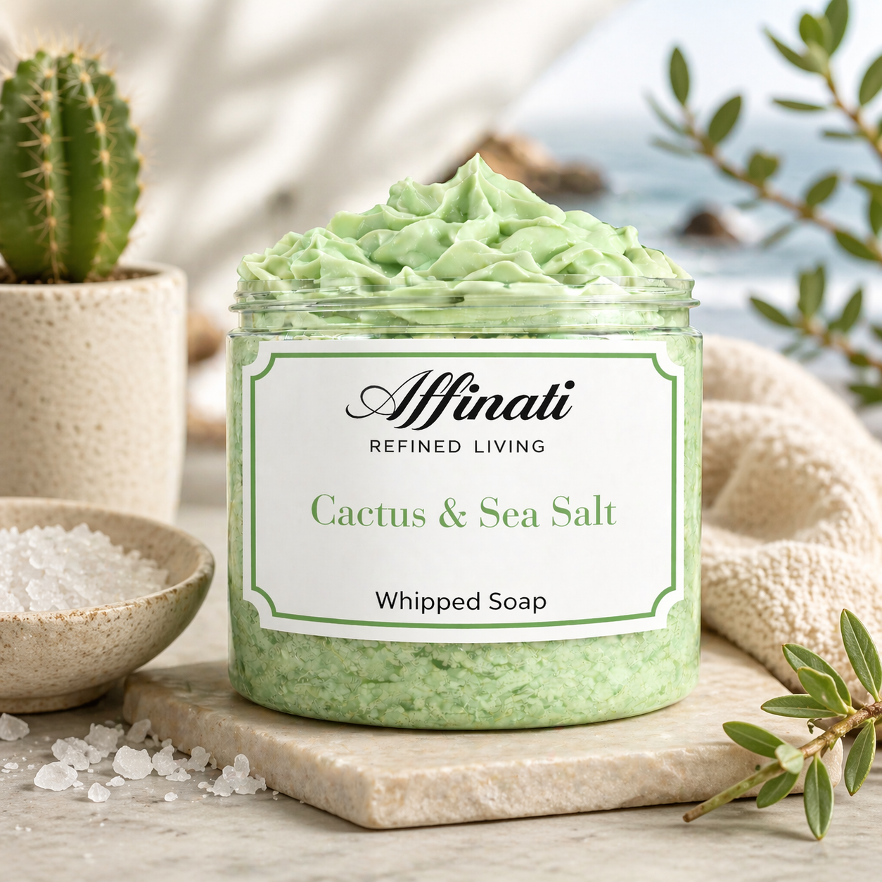 Cactus & Sea Salt Whipped Soap - 20 oz - Affinati