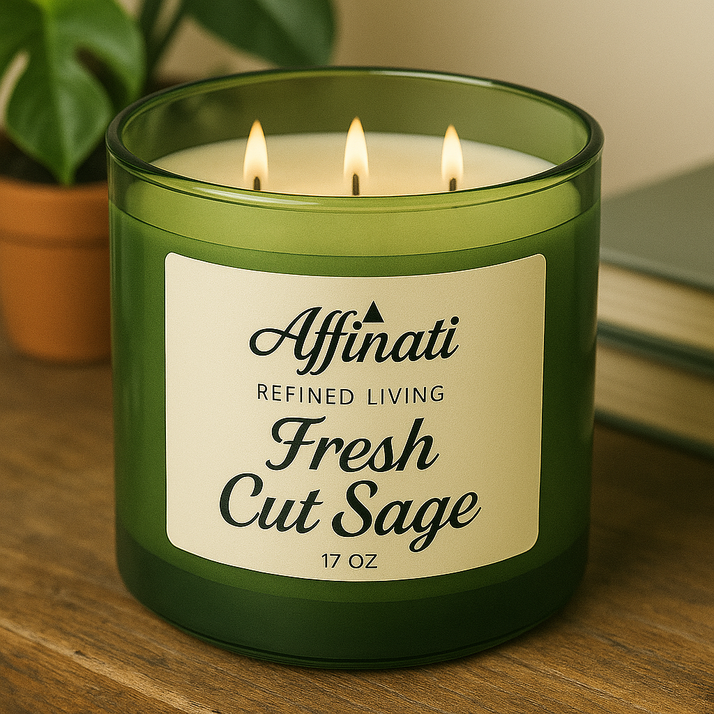 3-Wick Fresh Cut Sage Candle - Affinati