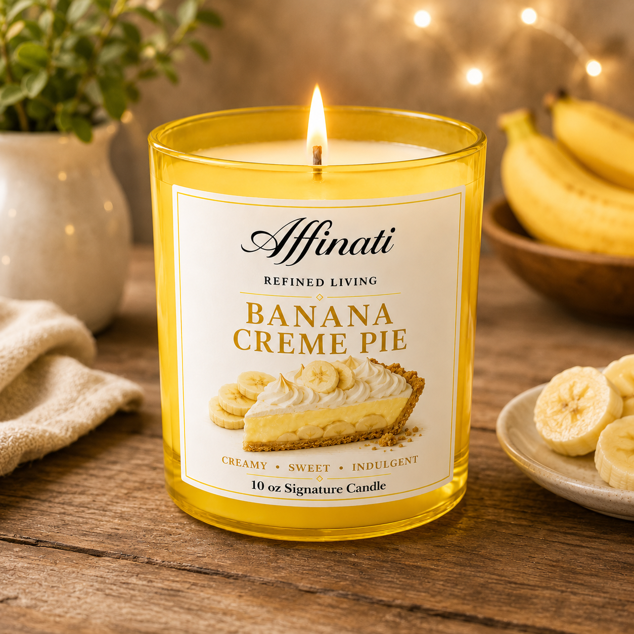 Vela Assinatura Torta de Creme de Banana