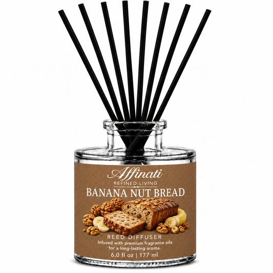 Difusor de varillas de pan de plátano con nueces