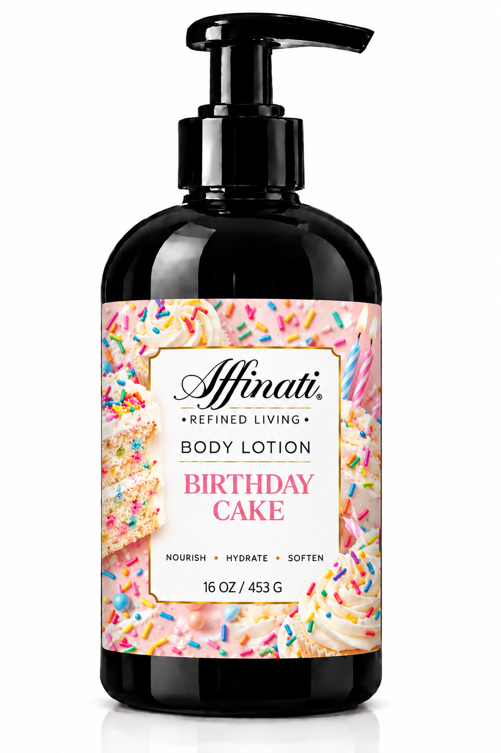 Bodylotion med födelsedagstårta