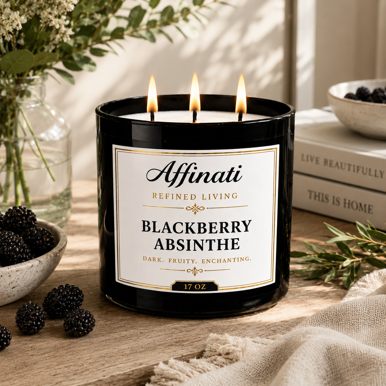 Bougie à 3 mèches Mûre Absinthe