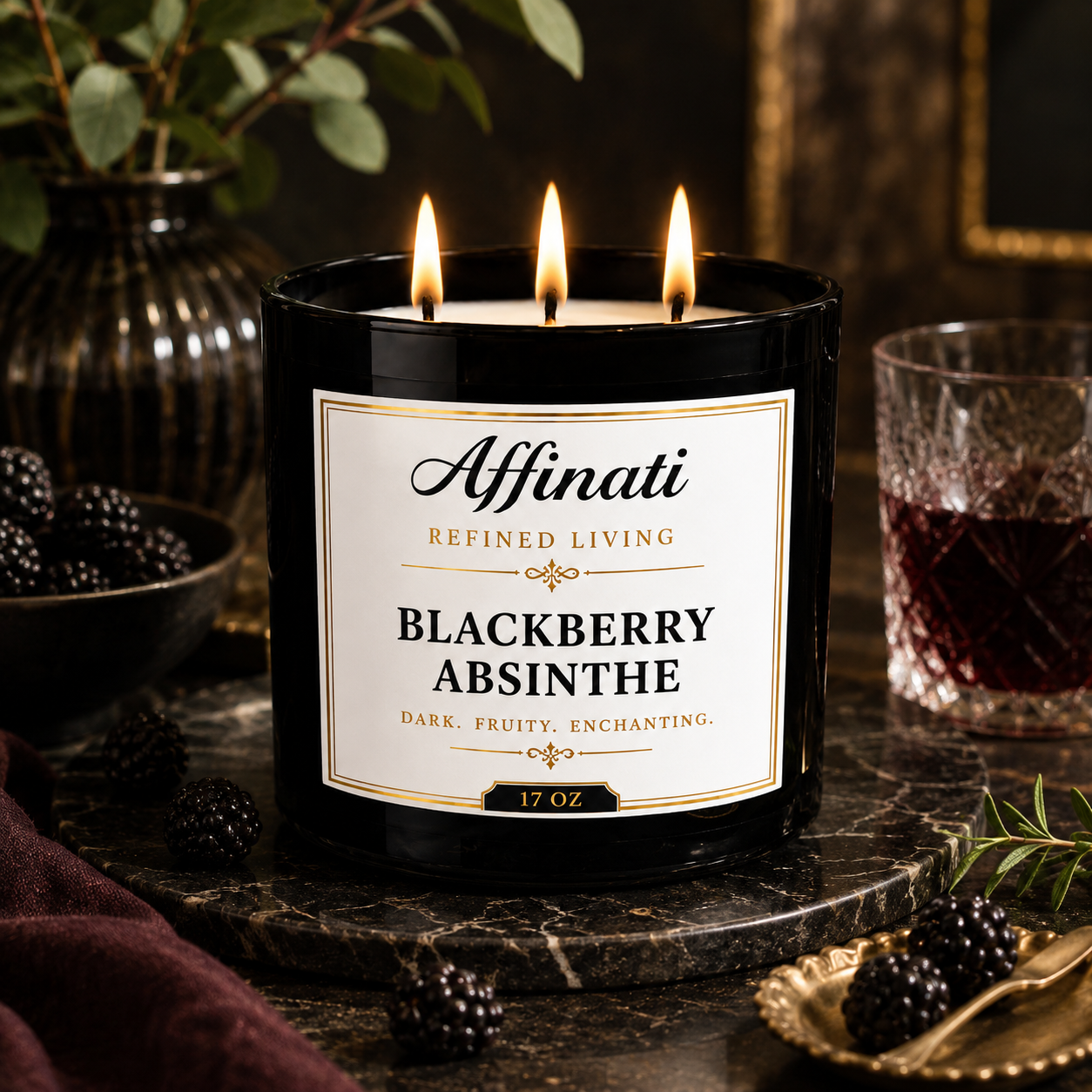 Bougie à 3 mèches Mûre Absinthe