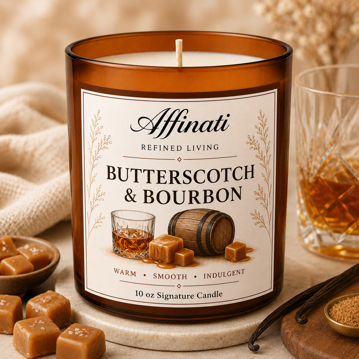 Butterscotch & Bourbon Signaturdoftljus