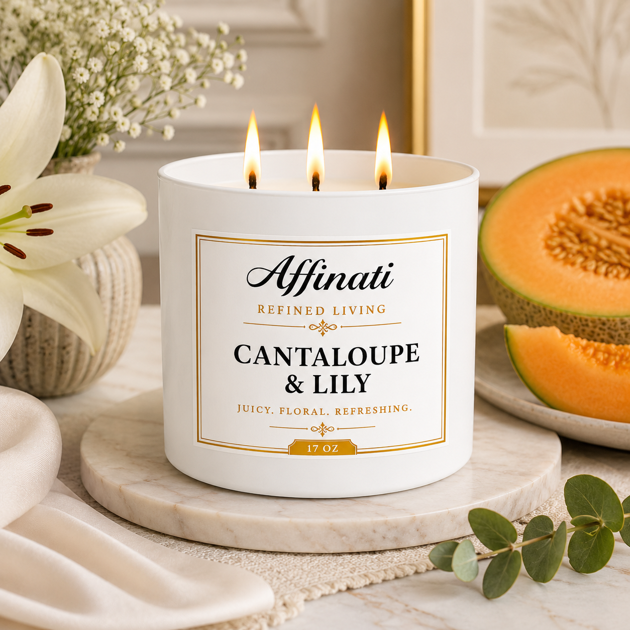 Cantaloupe & Lily 3-Wick Candle