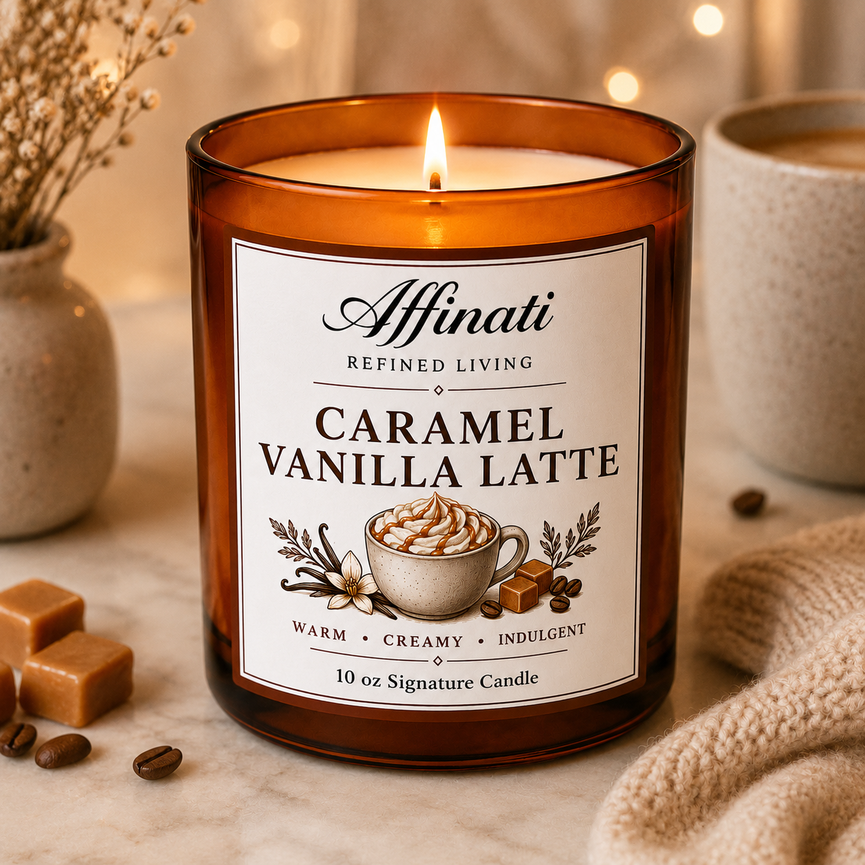 Bougie signature latte caramel vanille