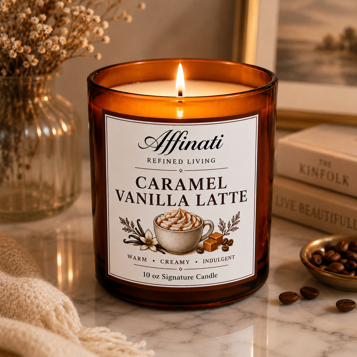Bougie signature latte caramel vanille