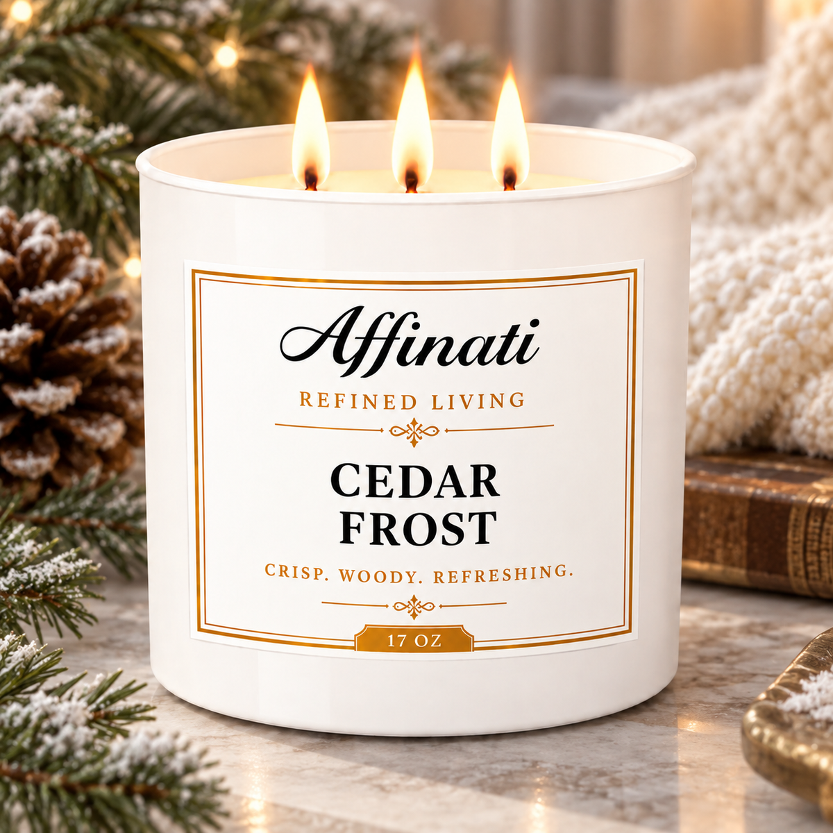 Cedar Frost 3-Wick Candle