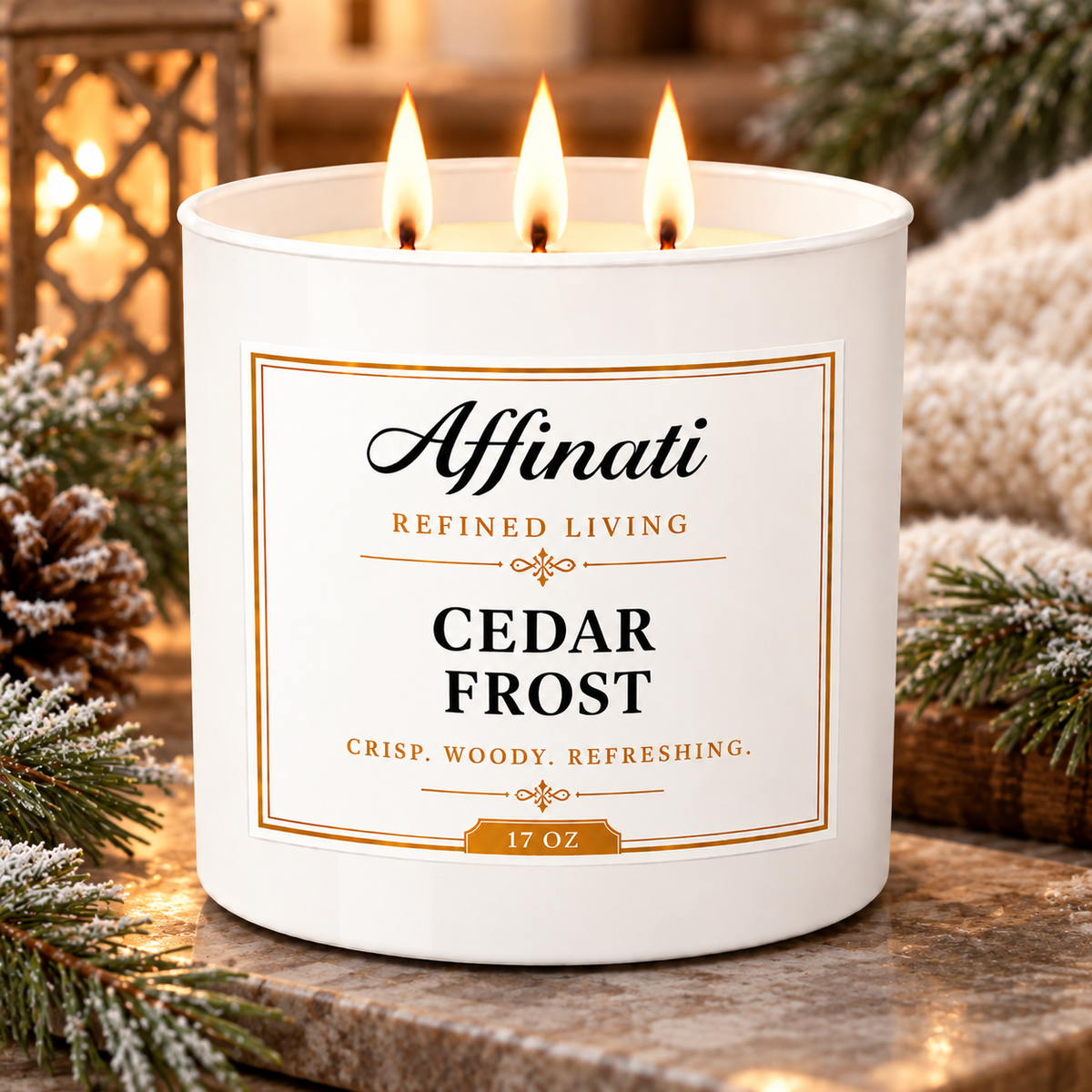 Cedar Frost 3-Wick Candle