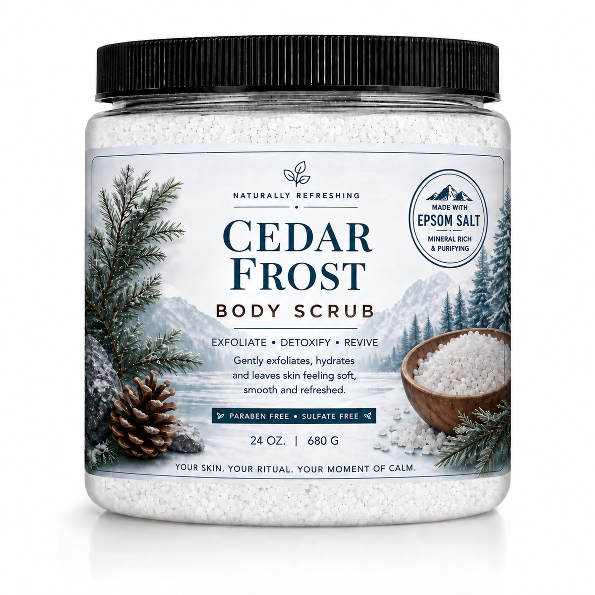 Cedar Frost-kropspeeling | Epsom-salt
