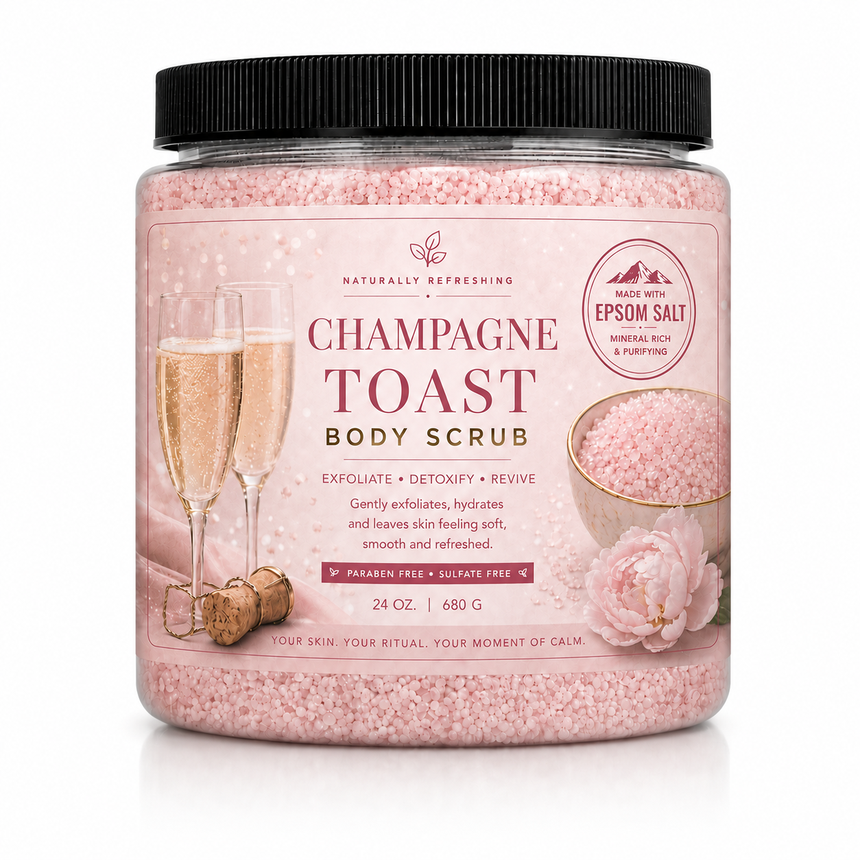 Exfoliante corporal Champagne Toast | Sal de Epsom
