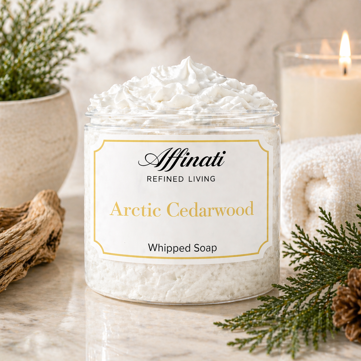 Arctic Cedarwood Whipped Soap - 20 oz - Affinati