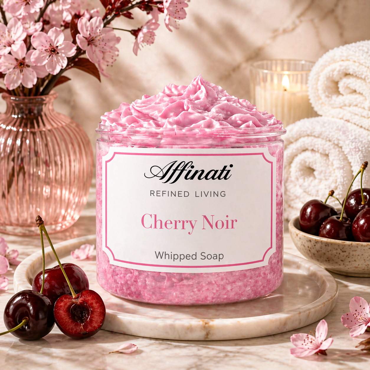Cherry Noir Whipped Soap - 20 oz - Affinati