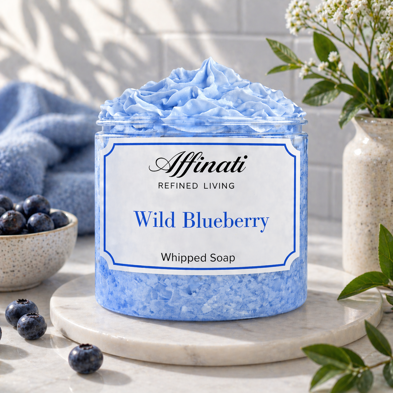 Wild Blueberry Whipped Soap - 20 oz - Affinati