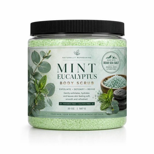Minz-Eukalyptus-Körperpeeling 20 oz | Totes-Meer-Salz