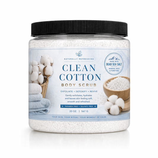 Clean Cotton Körperpeeling 20 oz | Totes-Meer-Salz