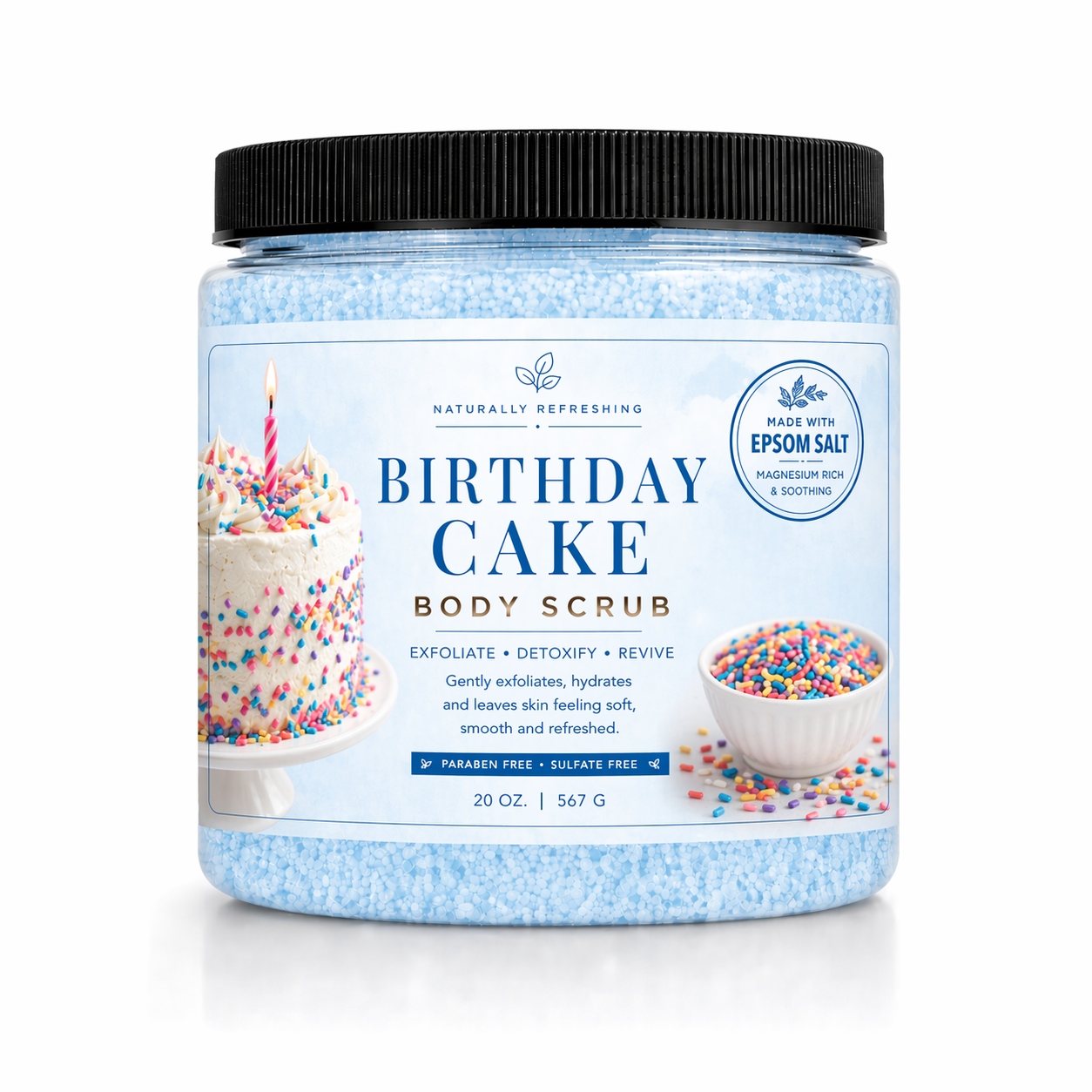 Birthday Cake Body Scrub 20 oz | Epsom Salt - Affinati