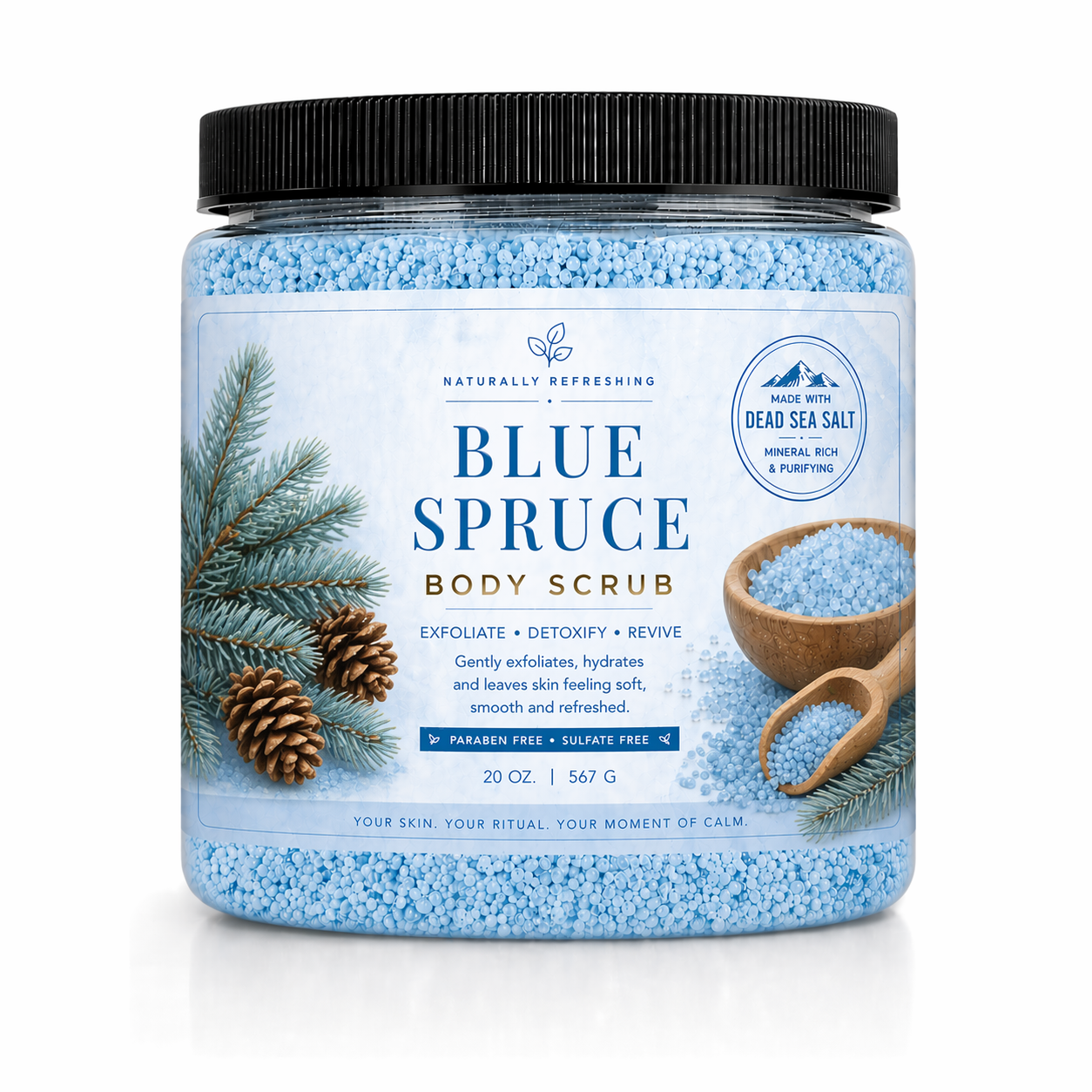 Blue Spruce Body Scrub 20 oz | Dead Sea Salt - Affinati