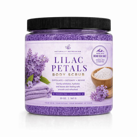 Lilac Petals Body Scrub 20 oz | Dead Sea Salt