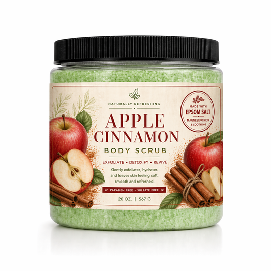 애플 시나몬 바디 스크럽 20 oz | 휘핑 소금 스크럽