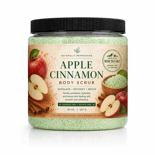 Apfel-Zimt-Körperpeeling 20 oz | Aufgeschäumtes Salzpeeling