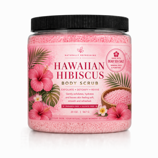 Hawaiianischer Hibiskus Körperpeeling 20 oz | Totes Meer Salz
