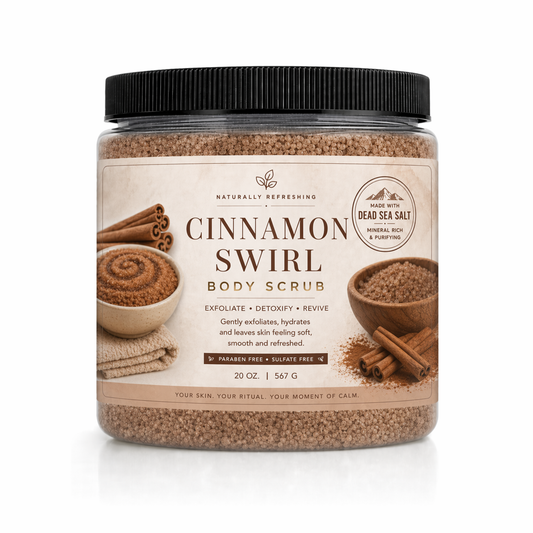 Zimtwirbel-Körperpeeling 20 oz | Totes-Meer-Salz