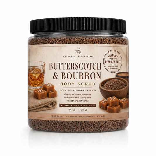 Butterscotch- und Bourbon-Körperpeeling 20 oz | Totes-Meer-Salz