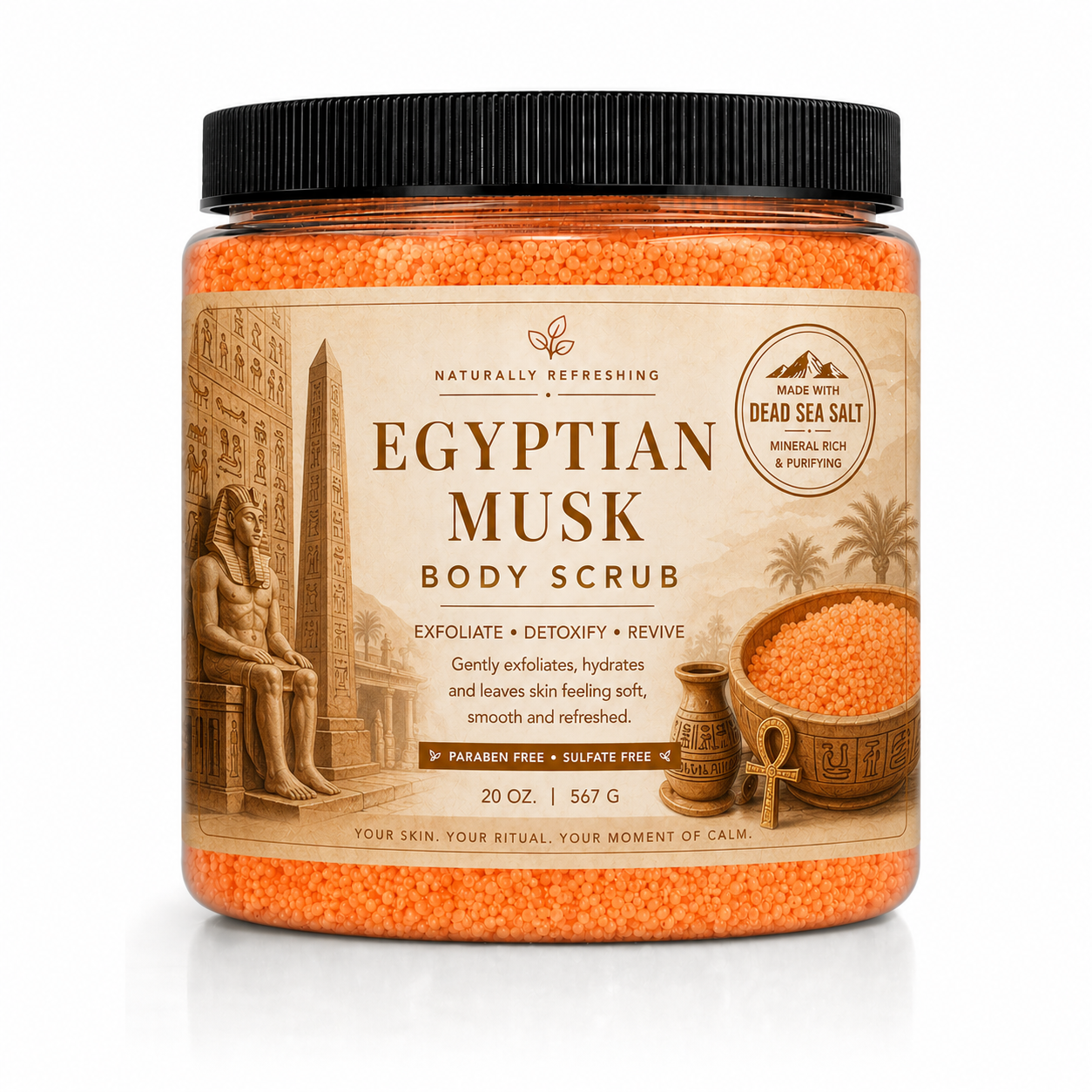 Egyptian Musk Body Scrub 20 oz | Dead Sea Salt - Affinati