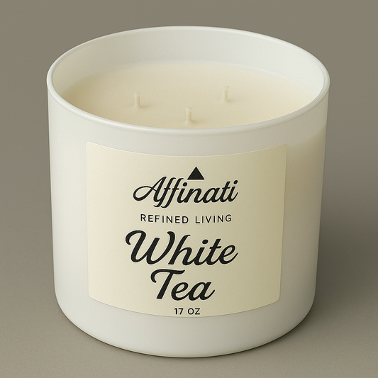 3-Wick White Tea Candle