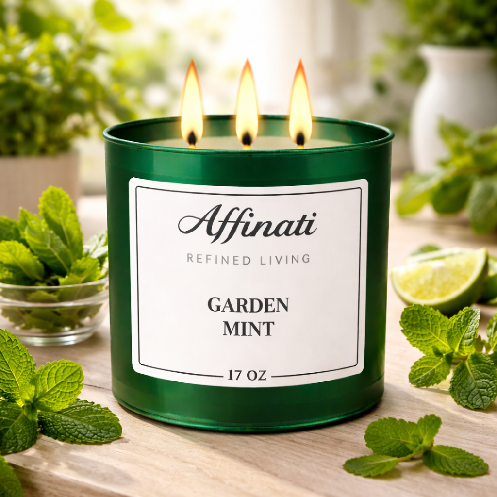 Świeca 3- Knotowa Bazylia, Szałwia i Mięta