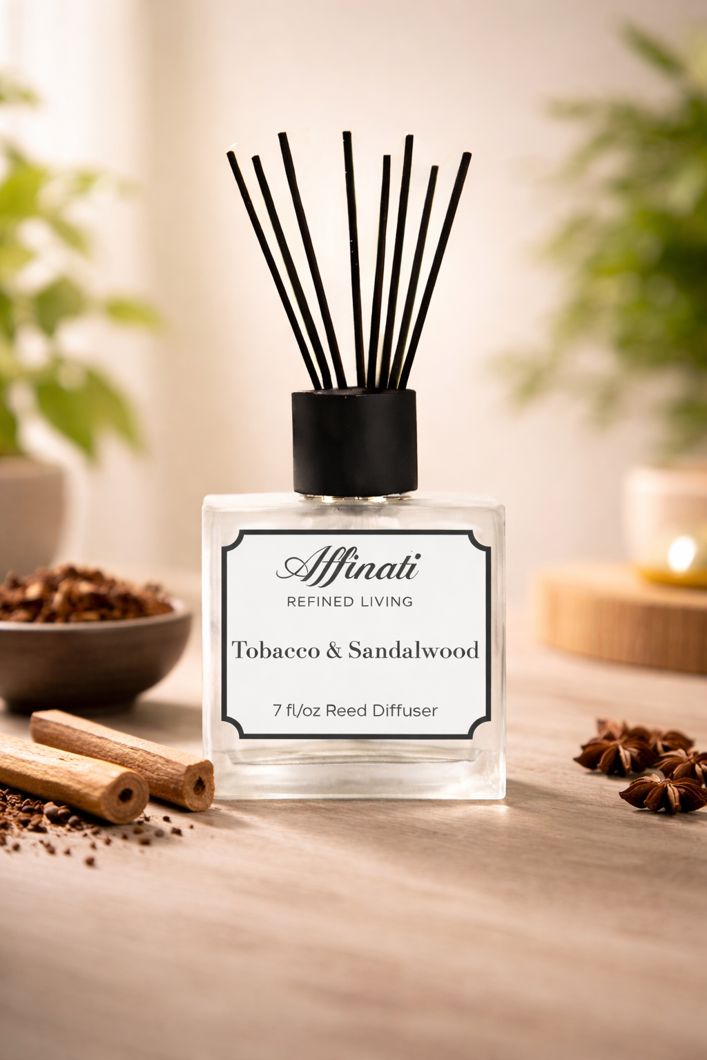 Tobacco & Sandalwood Reed Diffuser - Affinati