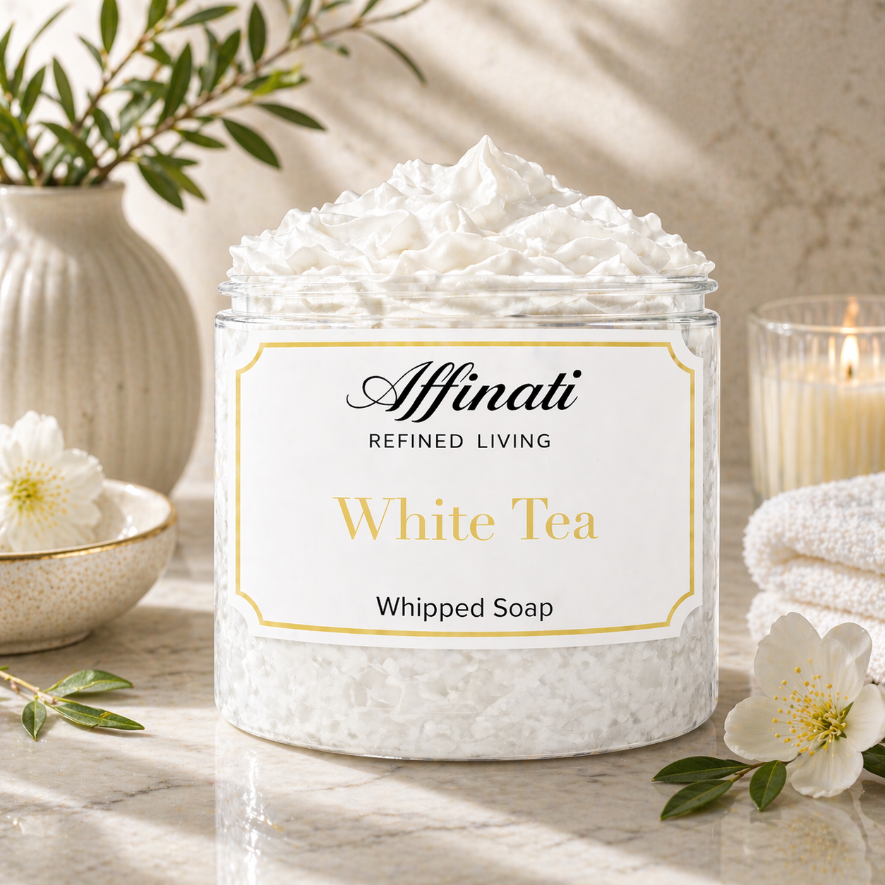 White Tea Whipped Soap - 20 oz - Affinati